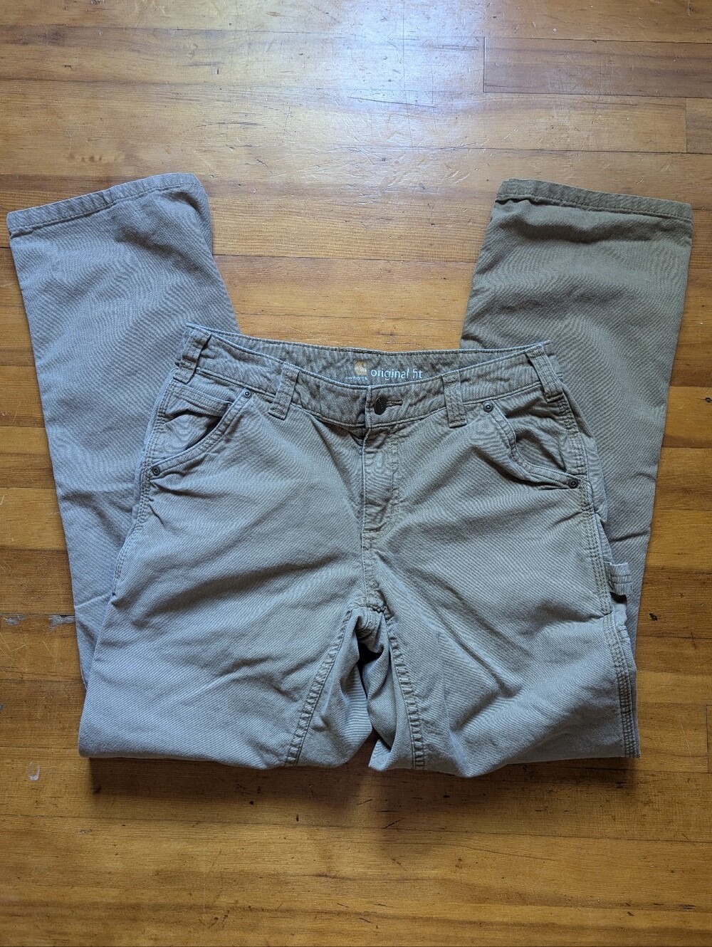 Carhartt Women's Original Fit Khaki Work Canvas Pants Size 4 Regular